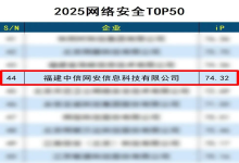中信网安荣登德本咨询《2025网络安全行业TOP50榜单》